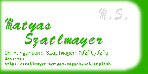 matyas szatlmayer business card